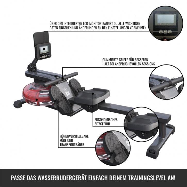gorilla-sports-wasserruderger-t-verstellbar-mit-lcd-monitor-schwarz-rot image 8