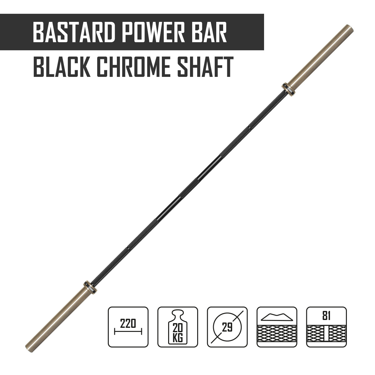 strength-shop-bastard-power-bar-powerlifting-langhantelstange-schwarzes-chrom-br image 2