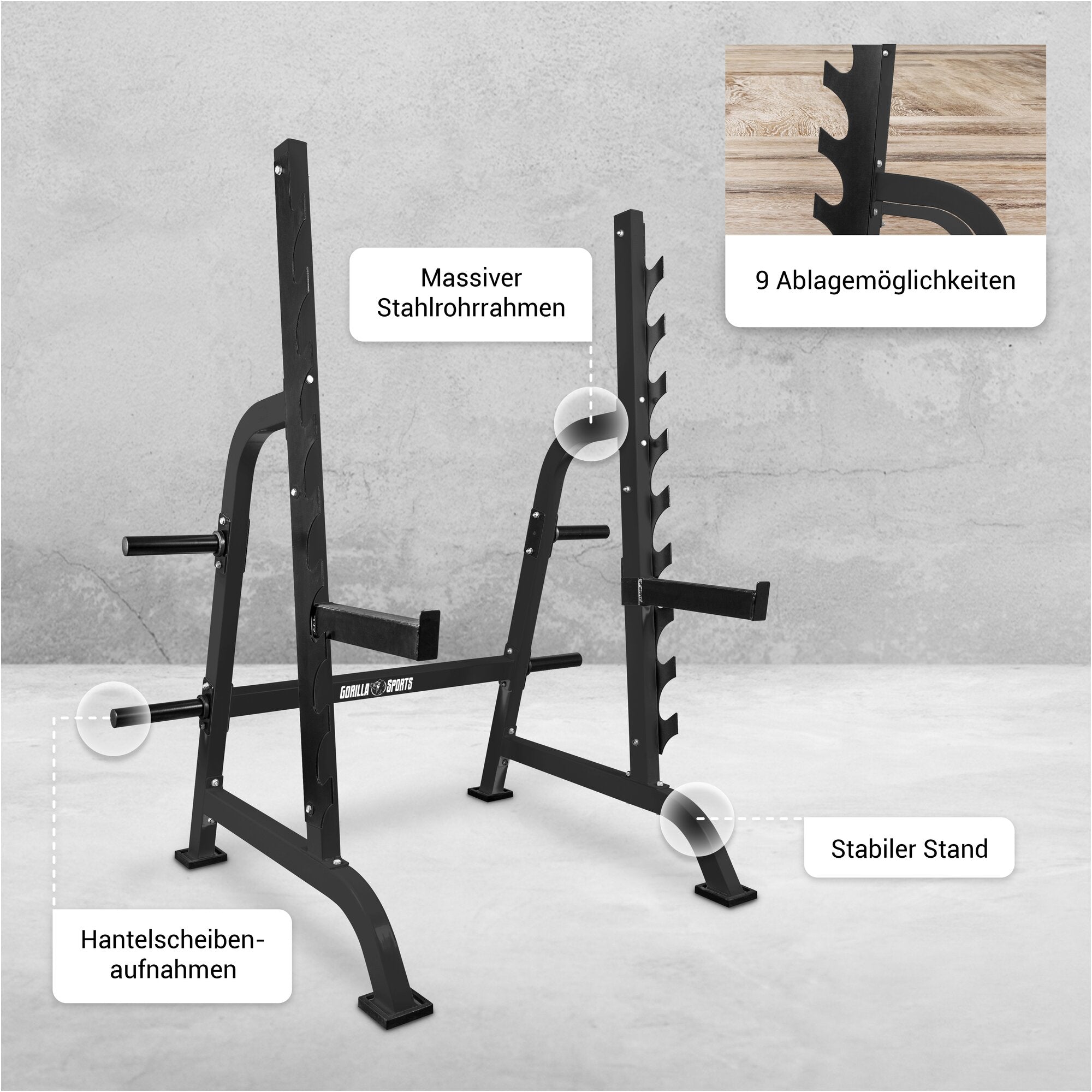 gorilla-sports-squat-rack-inkl-safety-ablagen image 4