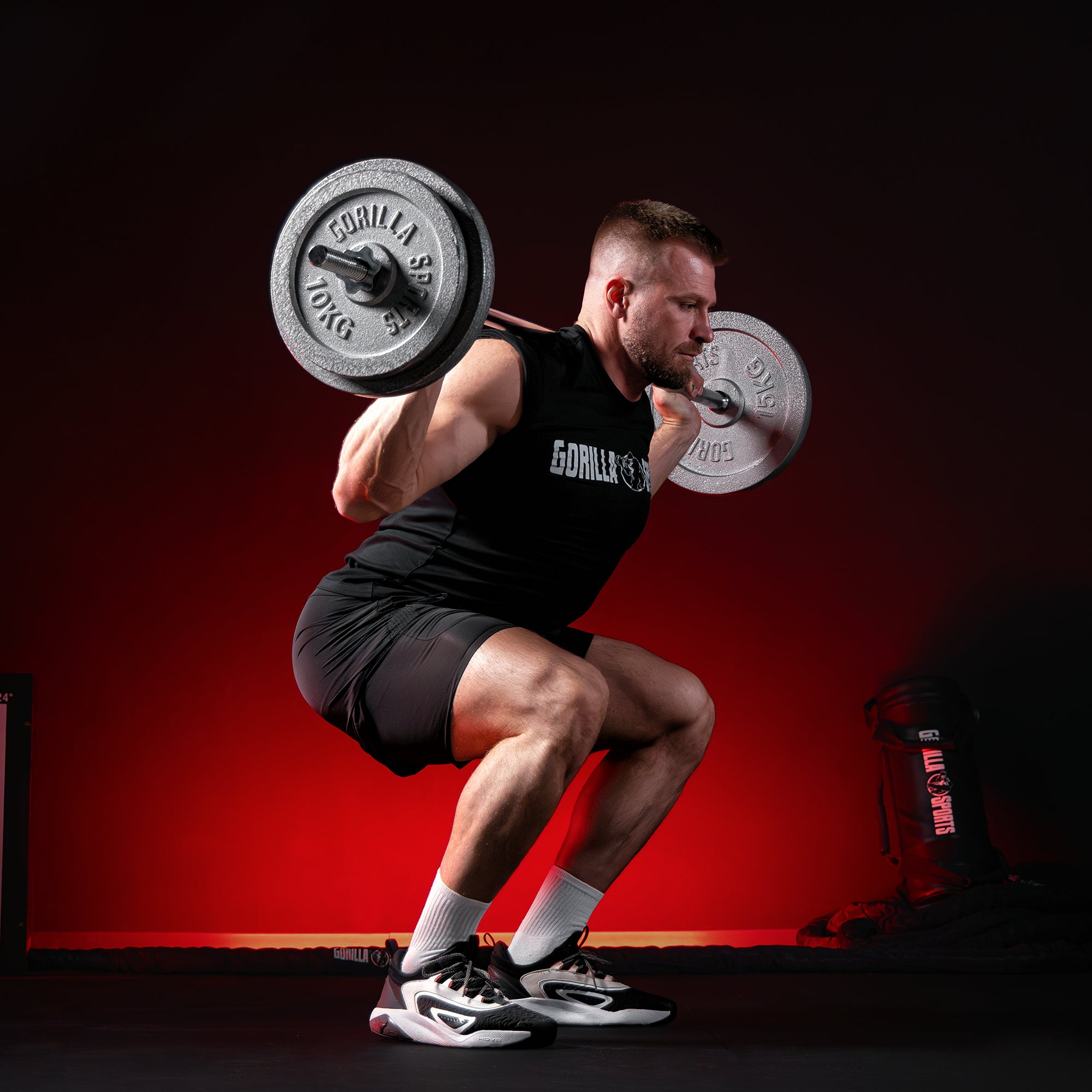 gorilla-sports-langhantel-set-gusseisen-108-kg-mit-verschl-ssen image 2