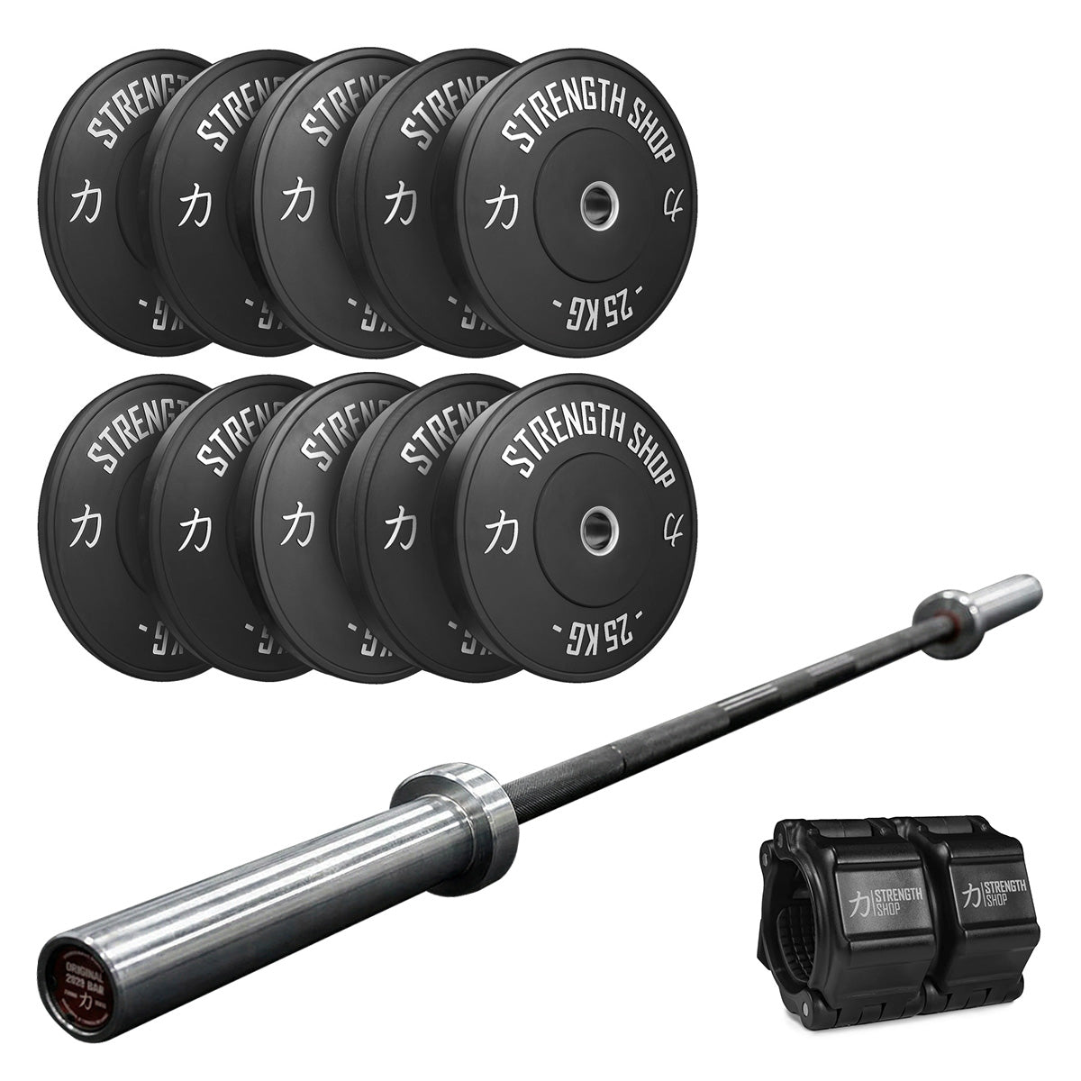 strength-shop-powerlifter-s-dynamic-bundle-150kg-bumper-set-power-bar image 1