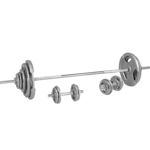 gorilla-sports-langhantel-set-gusseisen-gripper-100-kg-mit-stange image 1