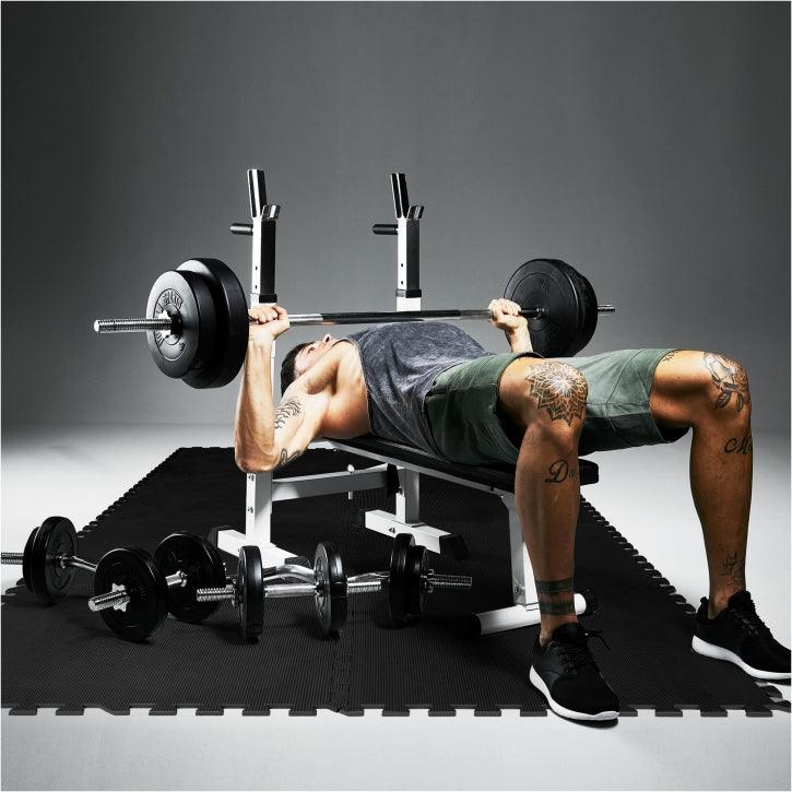 gorilla-sports-hantelbank-mit-ablage-komplettset-100-kg-klappbar image 2