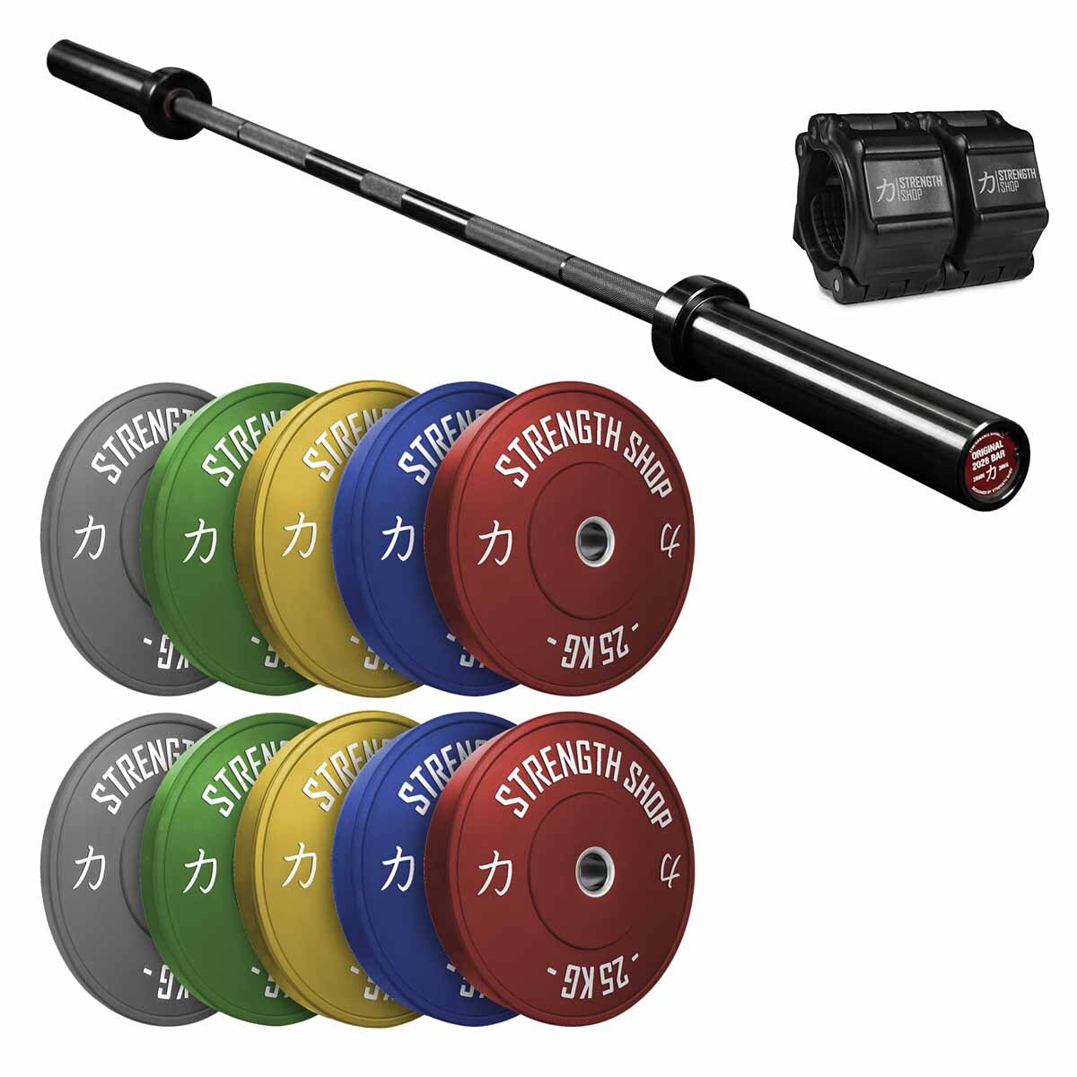 strength-shop-dynamic-training-bundle-150-kg-bumper-set-2028-olympic-bar-20-kg image 1