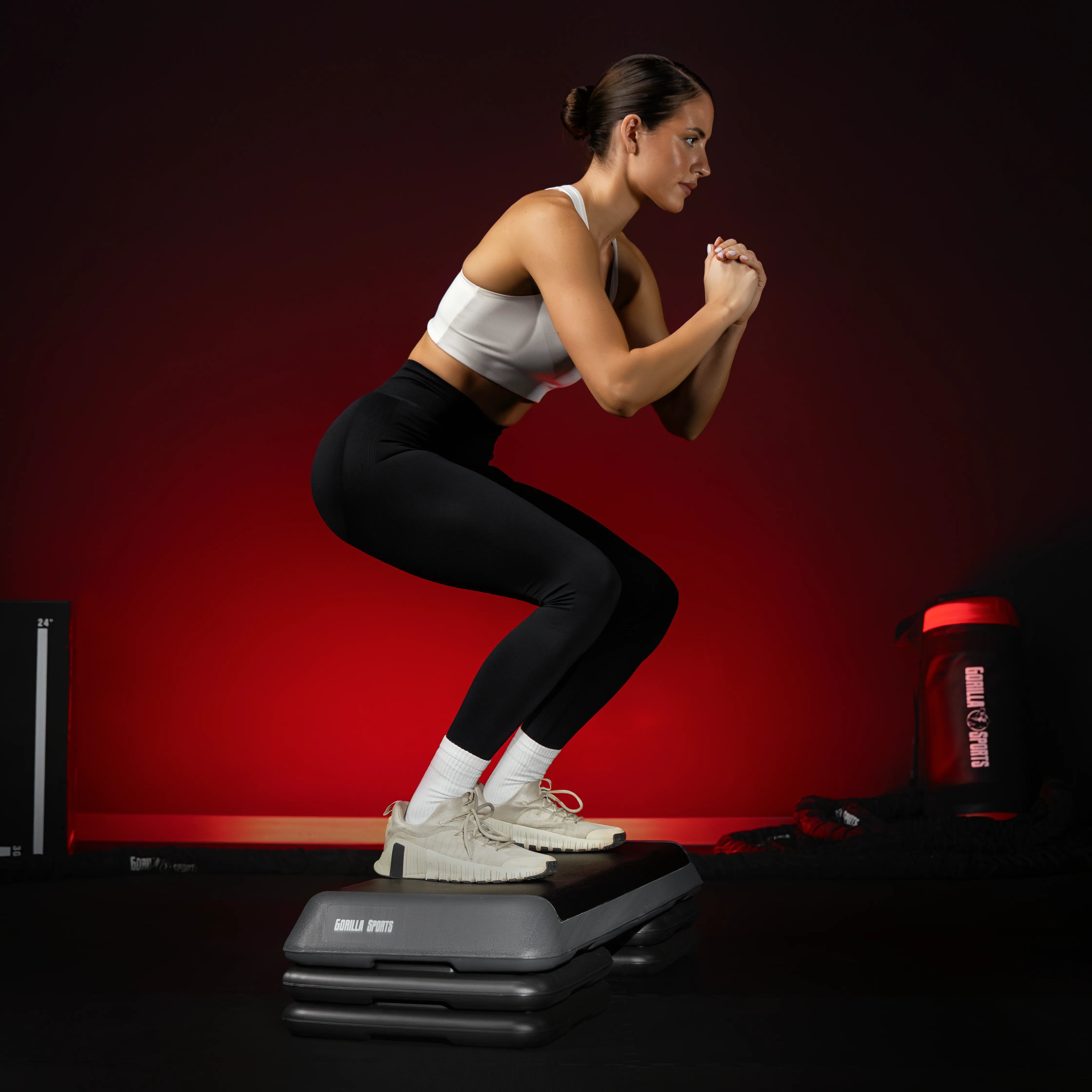 gorilla-sports-aerobic-stepper-steppbrett-mit-rutschfester-gummimatte image 2