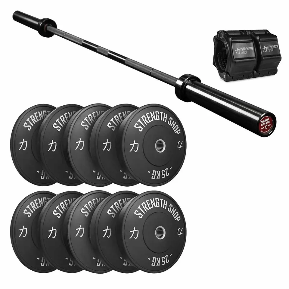 strength-shop-minimalist-strength-bundle-150-kg-set-schwarze-bumper-plates-olymp image 1