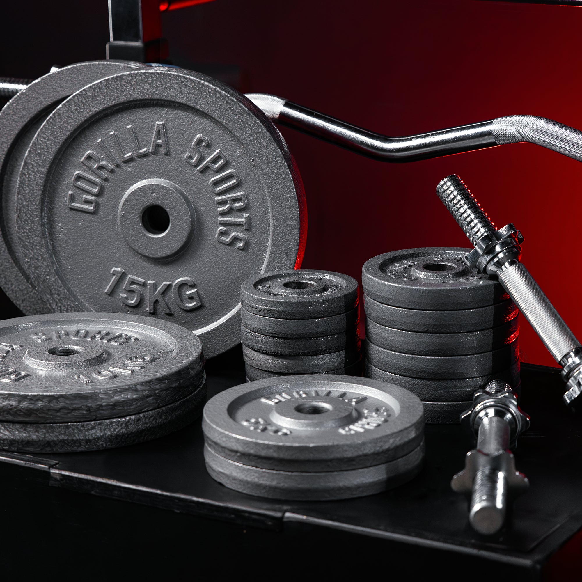 gorilla-sports-langhantel-set-gusseisen-108-kg-mit-verschl-ssen image 3