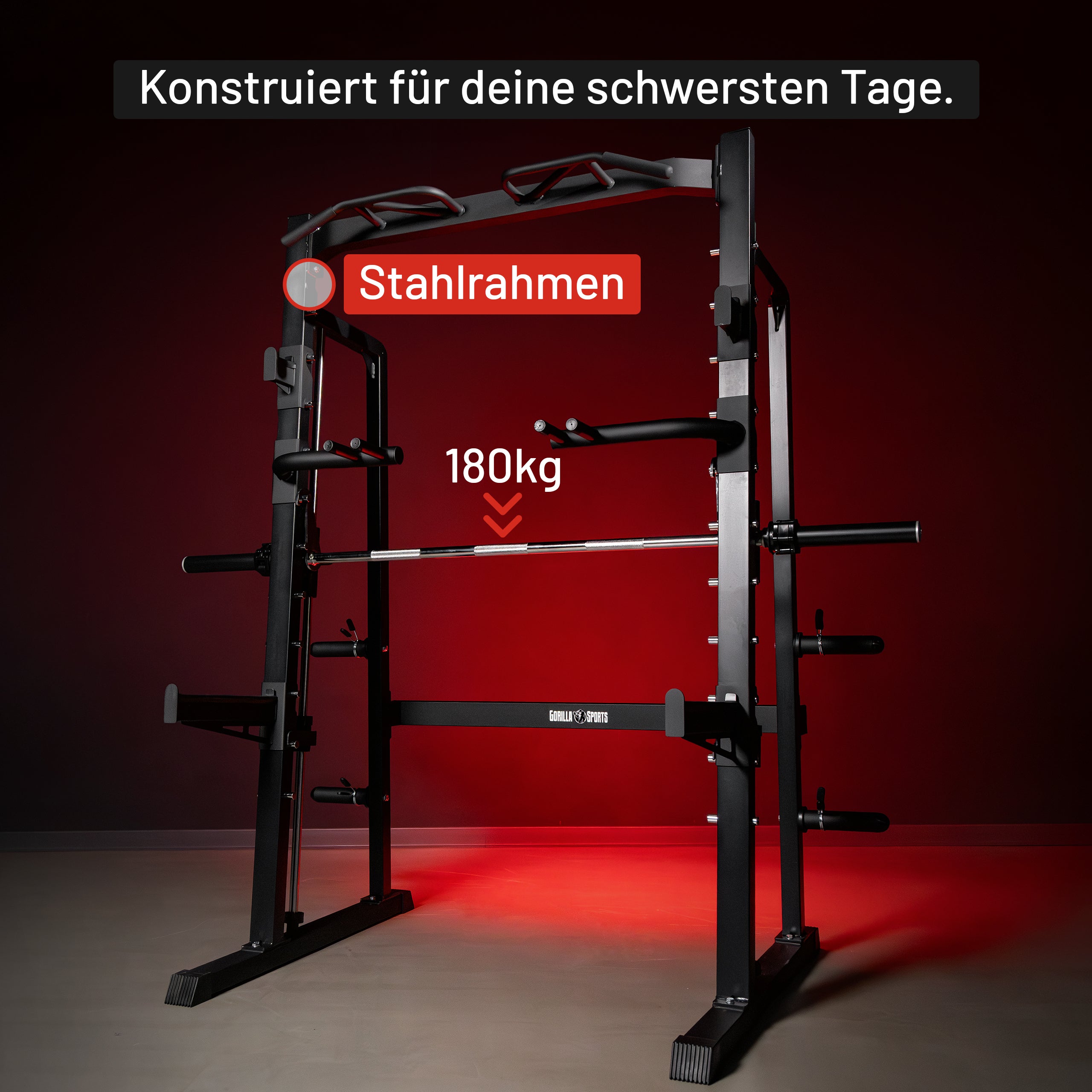 gorilla-sports-smith-machine-half-rack-squat-rack-300-kg image 5