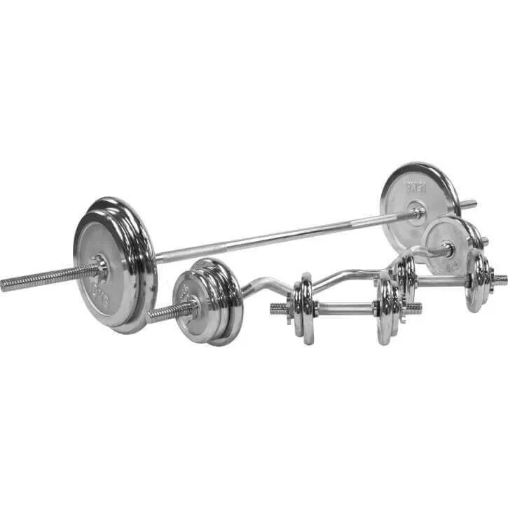 gorilla-sports-langhantel-set-chrom-108-kg-mit-sternverschl-ssen image 1