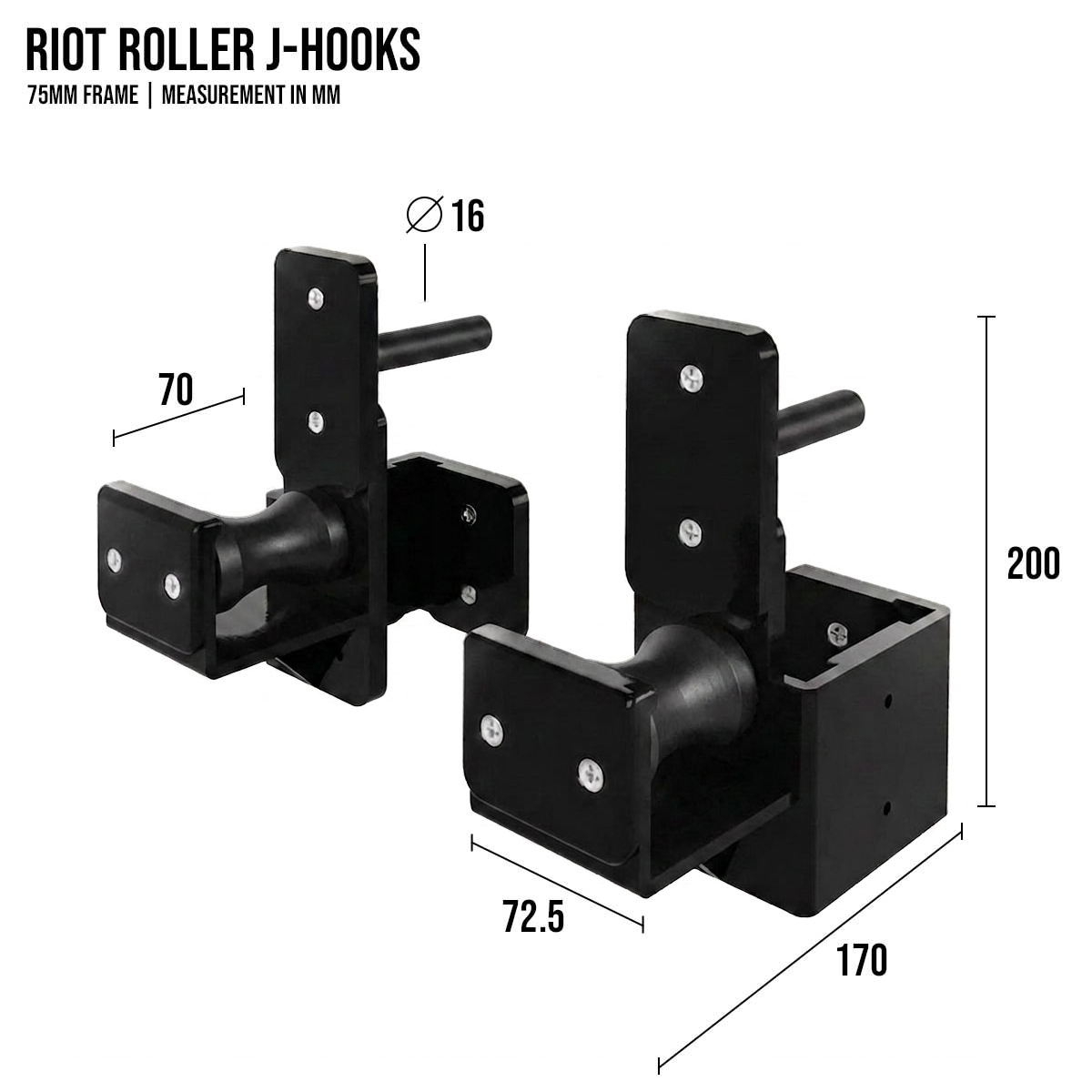 strength-shop-riot-mrr-75-roller-j-hooks-j-hook-ablagen-f-r-75x75mm-rack image 2