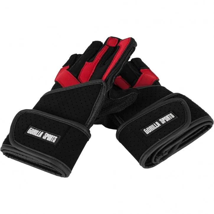 gorilla-sports-trainingshandschuhe-inkl-gelenkbandage-schwarz-rot-gr-e-s image 1
