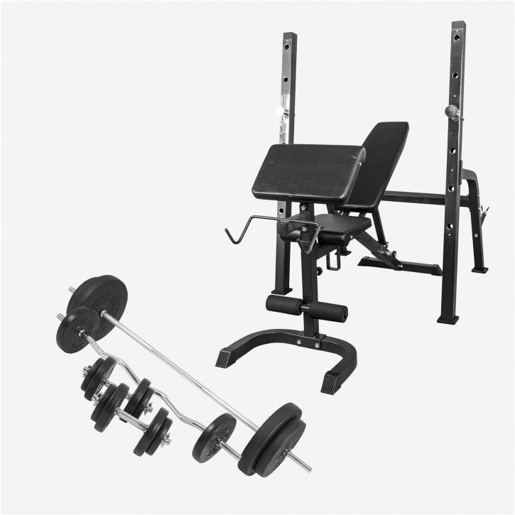 gorilla-sports-schr-gbank-mit-separater-ablage-inkl-langhantel-set-100-kg image 1