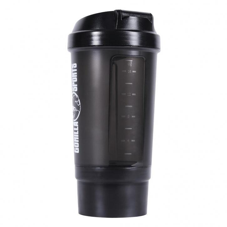 gorilla-sports-protein-shaker-mit-pulverfach-500-ml-schwarz image 2