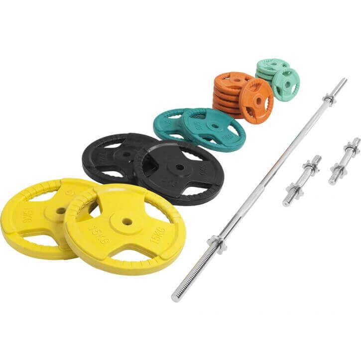 gorilla-sports-langhantel-set-gummi-gripper-100-kg-mit-verschl-ssen image 6