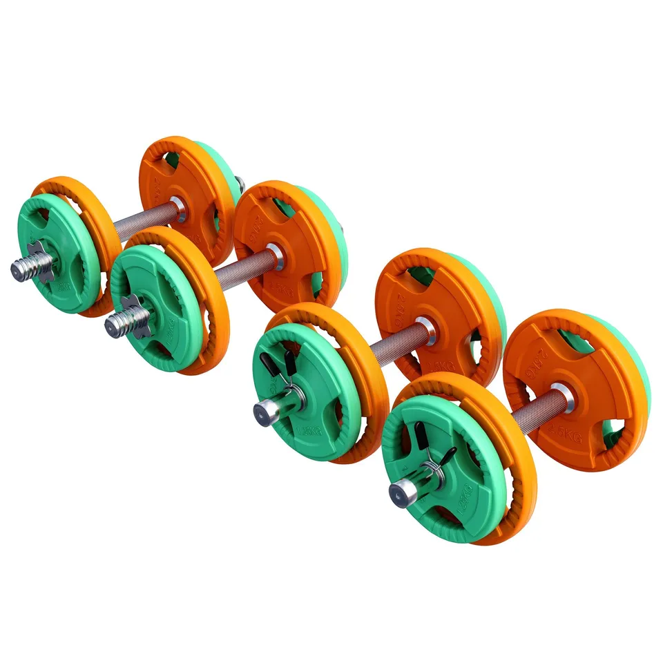 gorilla-sports-kurzhantel-set-gummi-gripper-20-kg-mit-verschl-ssen image 1
