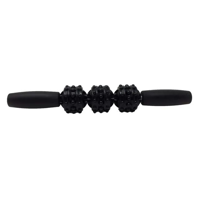 strength-shop-schwarzer-massageroller-32cm-selbstmassage-roller-mit-3-b-llen image 1