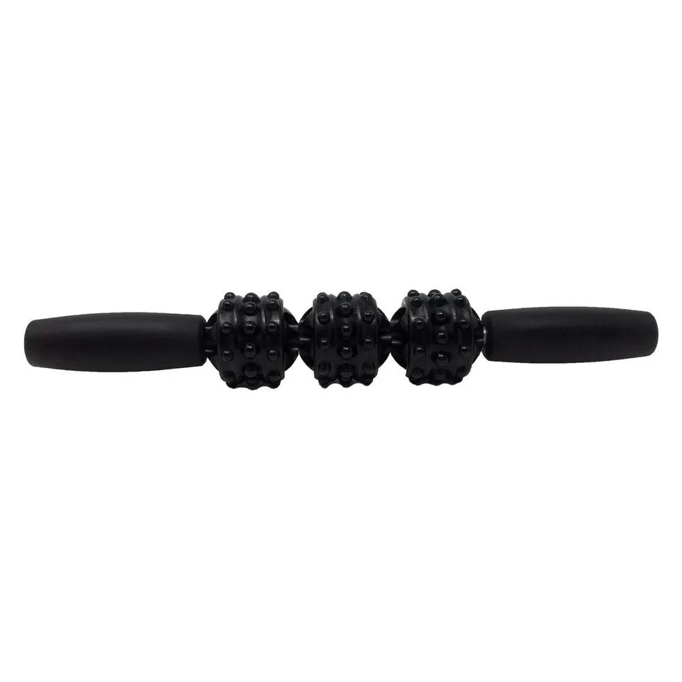 strength-shop-schwarzer-massageroller-32cm-selbstmassage-roller-mit-3-b-llen image 1