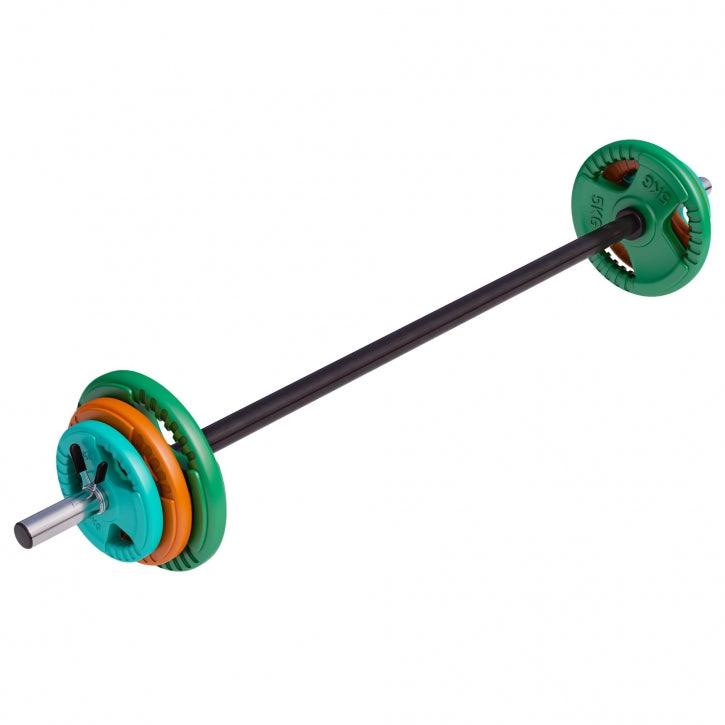 gorilla-sports-langhantel-set-aerobic-gummi-gripper-19-5-kg-130-cm image 7