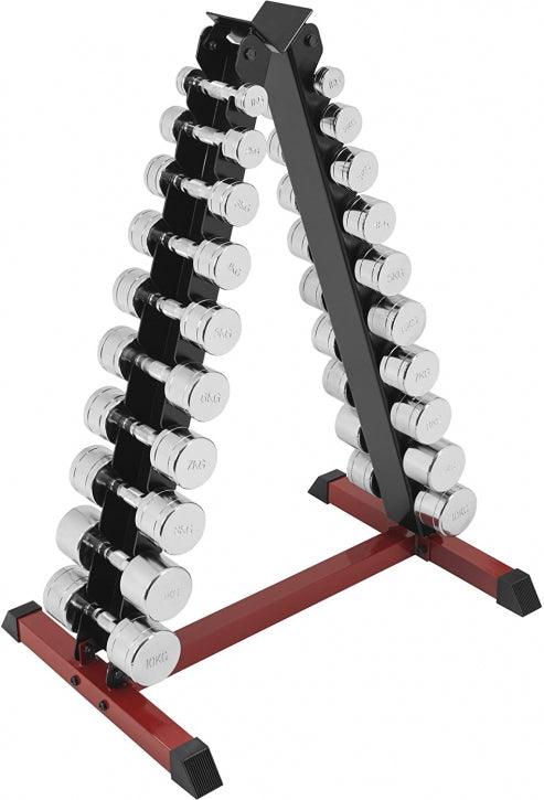 gorilla-sports-hantelst-nder-f-r-10-kurzhantel-paare-metall-rack-rot-schwarz image 4
