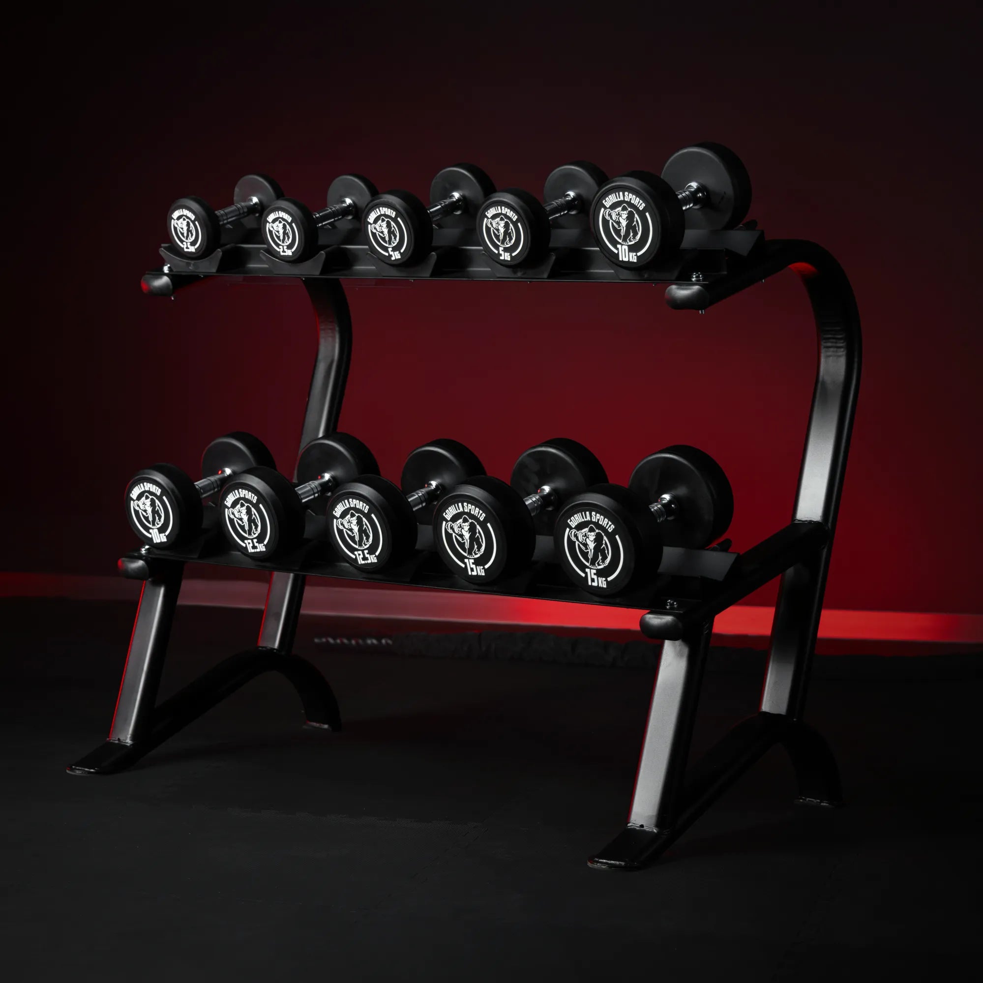 gorilla-sports-kurzhantel-set-gummi-90-kg-inkl-ablage-10-pl-tze image 2