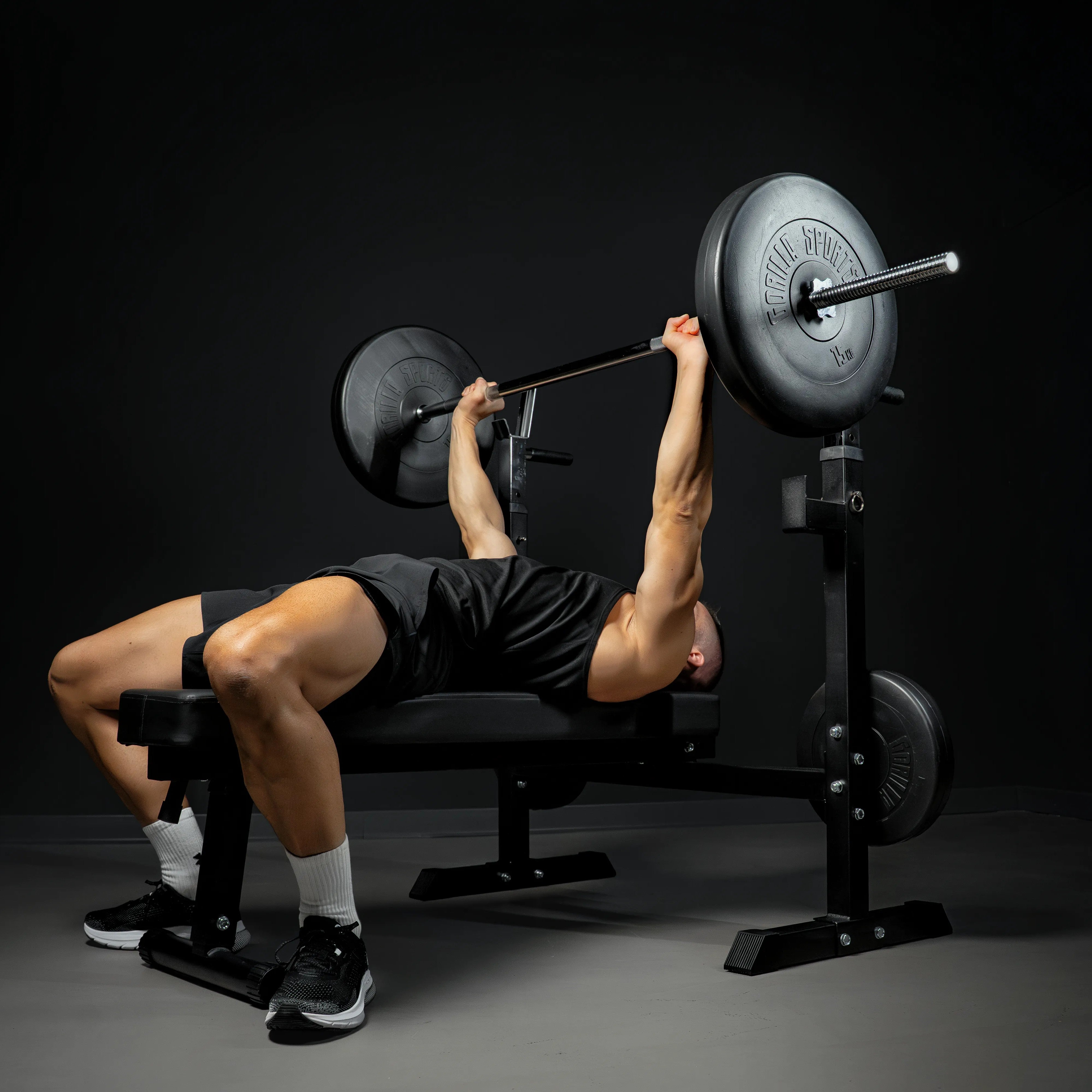 gorilla-sports-hantelbank-mit-ablage-breit-klappbar-bis-300-kg image 2