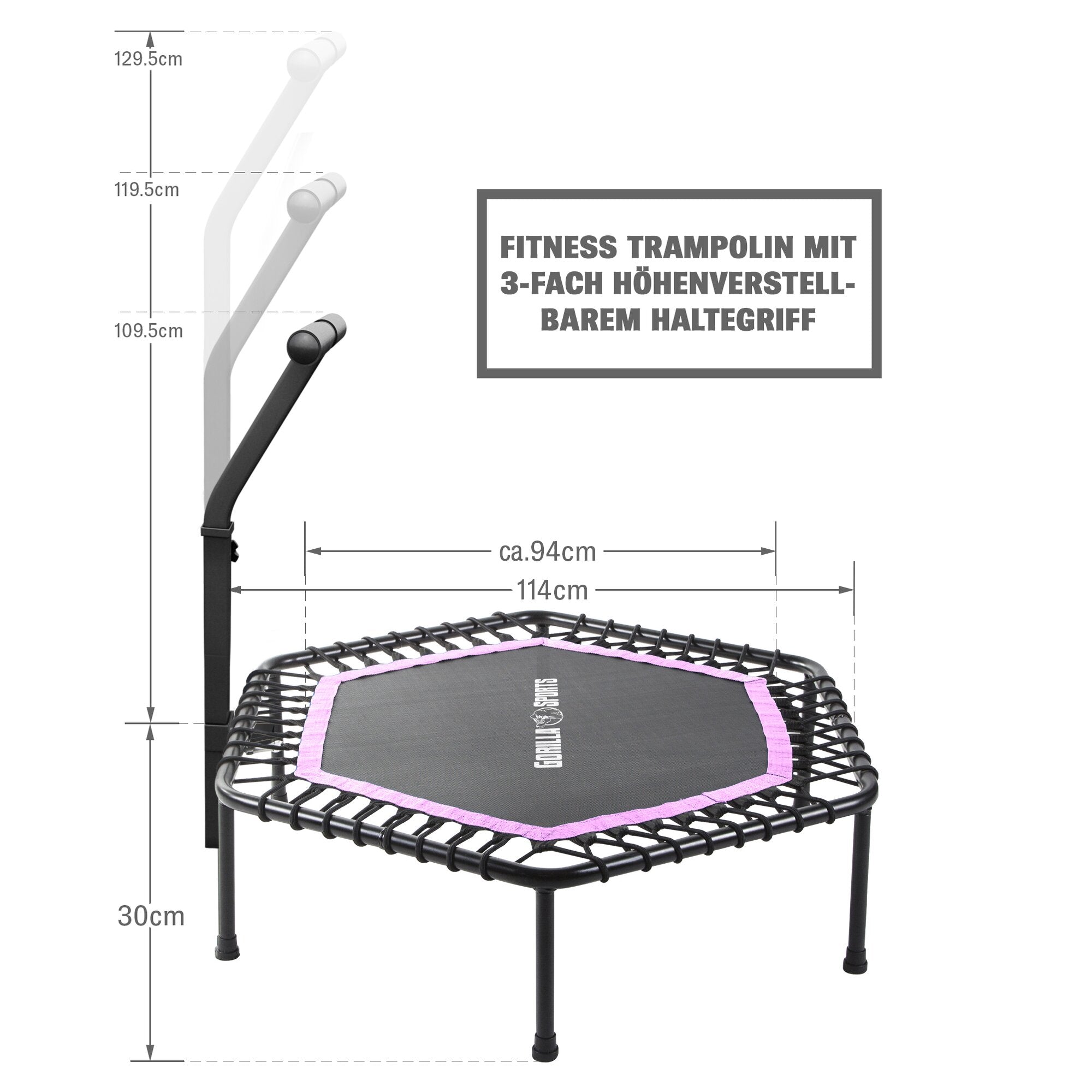 gorilla-sports-fitness-trampolin-mit-haltestange-sechseckig image 3