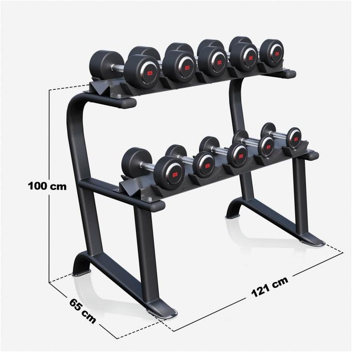 gorilla-sports-kurzhantel-set-gummi-90-kg-inkl-ablage-10-pl-tze image 3