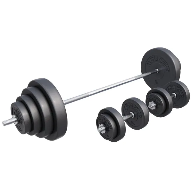 gorilla-sports-langhantel-set-kunststoff-60-130-kg-mit-sternverschl-ssen image 1