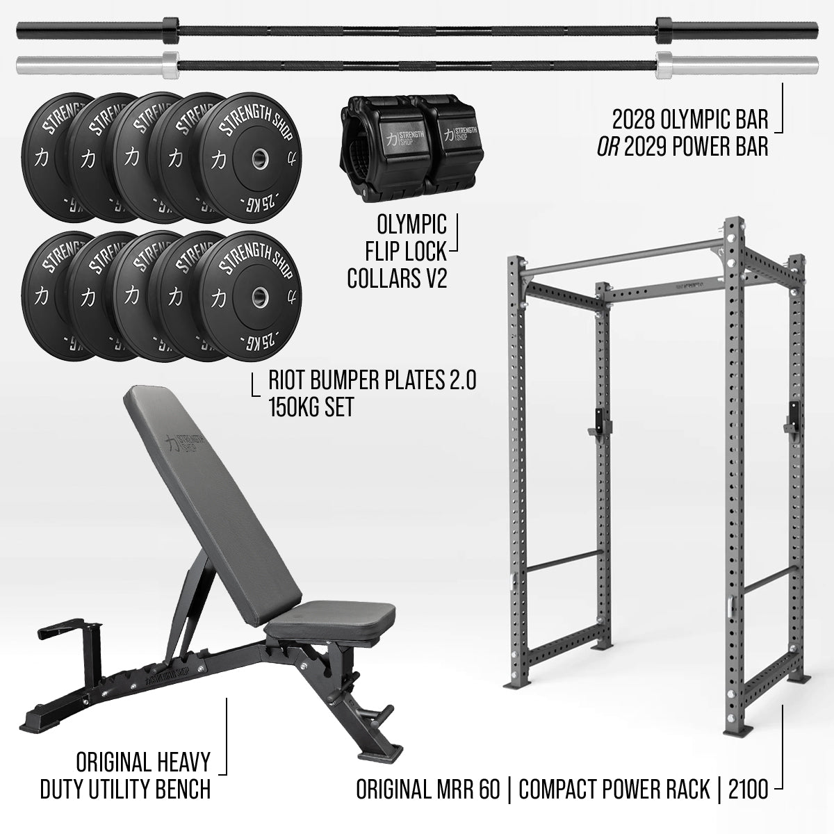 strength-shop-original-home-gym-bundle-mrr-rack-bank-collars image 2