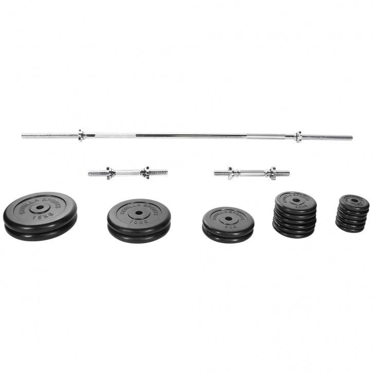 gorilla-sports-langhantel-set-gummi-100-kg-mit-sternverschl-ssen image 4