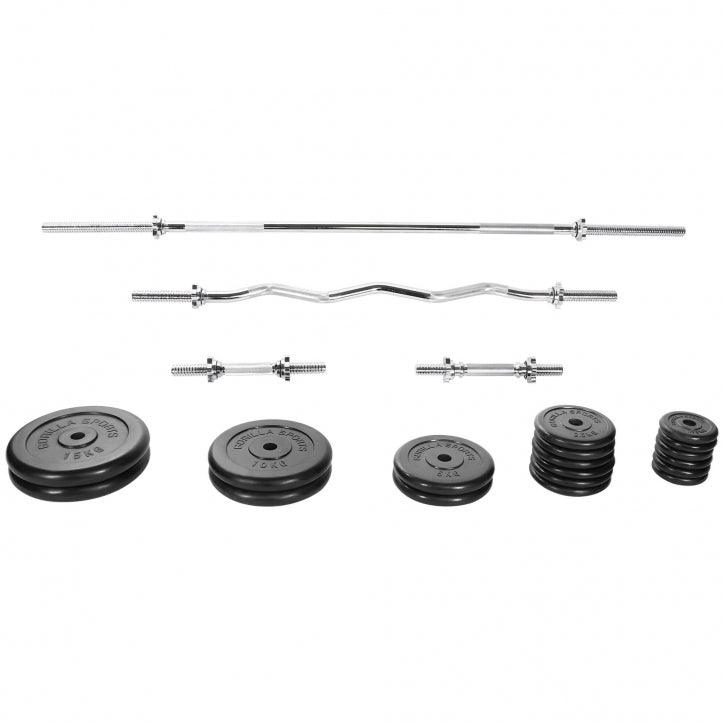 gorilla-sports-langhantel-set-gummi-108-kg-mit-sternverschl-ssen image 4