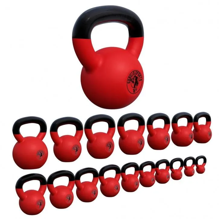 gorilla-sports-kettlebell-gusseisen-vinyl-rot-2-32-kg image 1