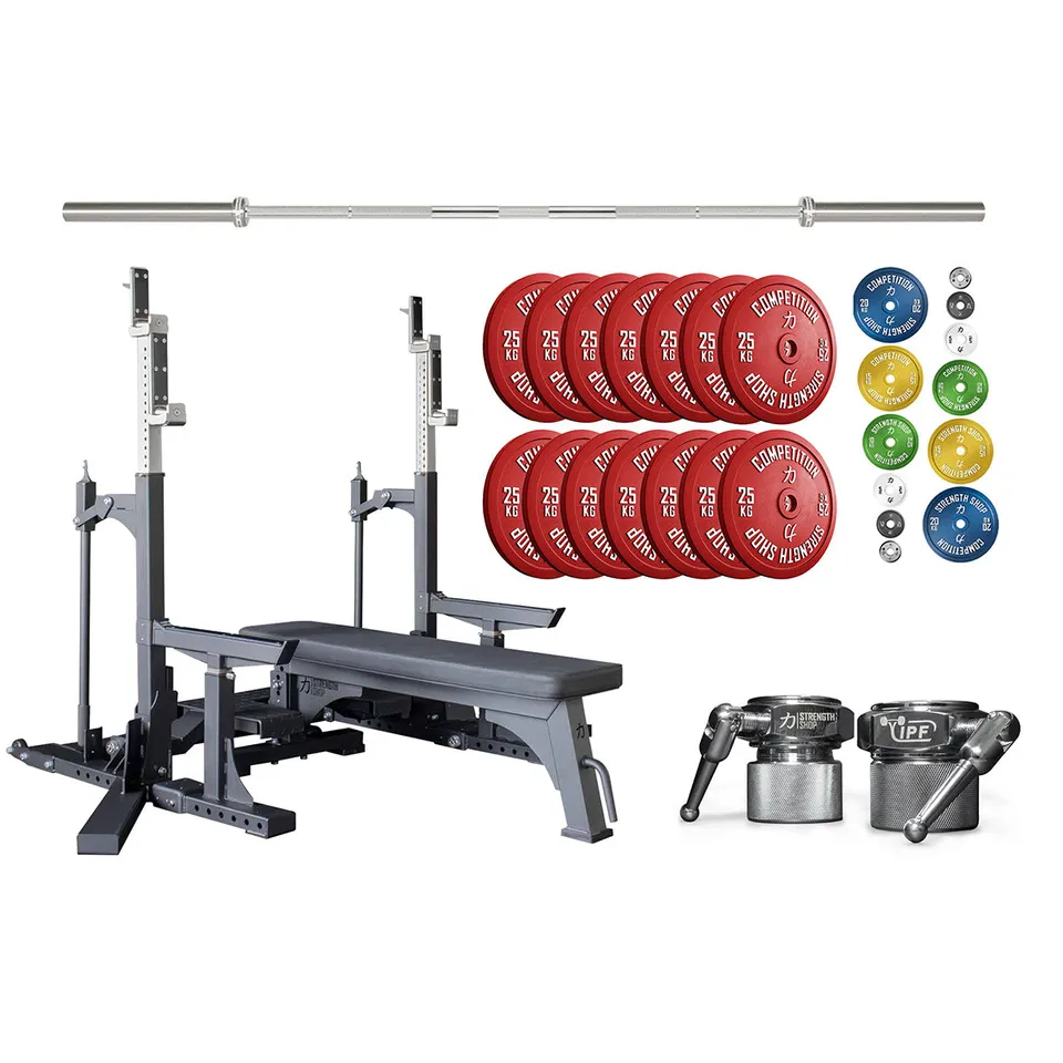 strength-shop-competition-powerlifting-set-pro-combo-rack-kalibrierte-scheiben-b image 1
