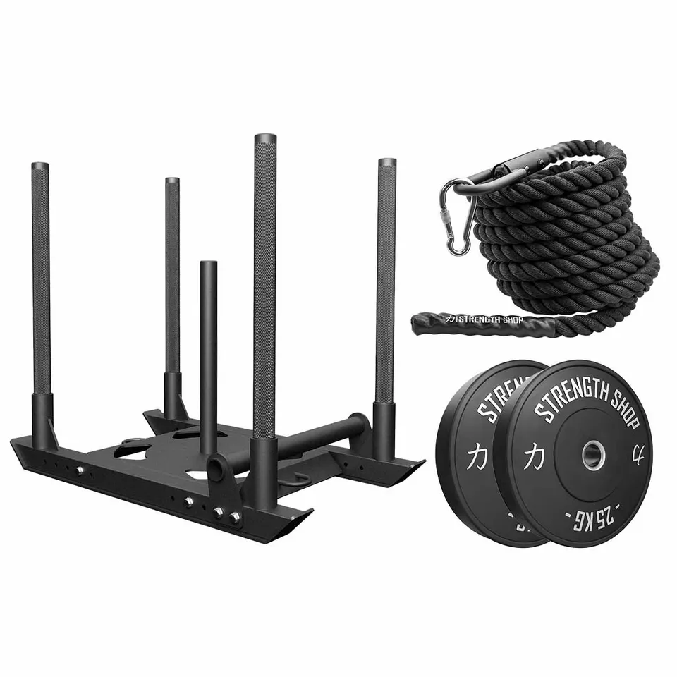 strength-shop-sled-pull-bundle-gewichtsschlitten-set-mit-bumper-plates-v2-und-po image 1