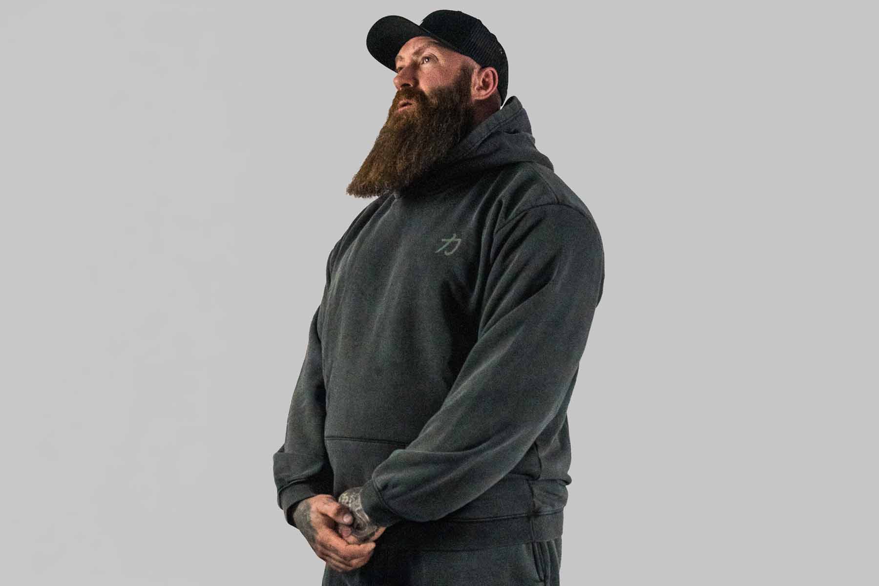 strength-shop-home-of-strength-hoodie-stone-washed-grey-oversized-gym-hoodie image 1