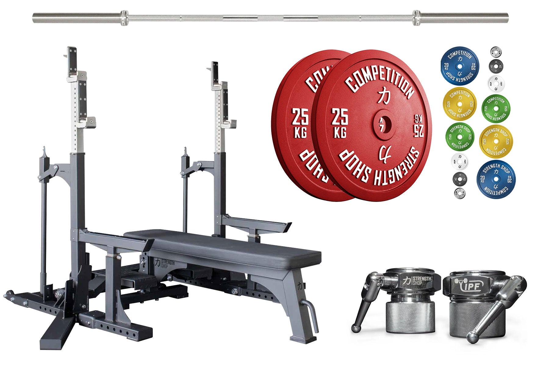 strength-shop-competition-powerlifting-set-pro-combo-rack-kalibrierte-scheiben-b image 3