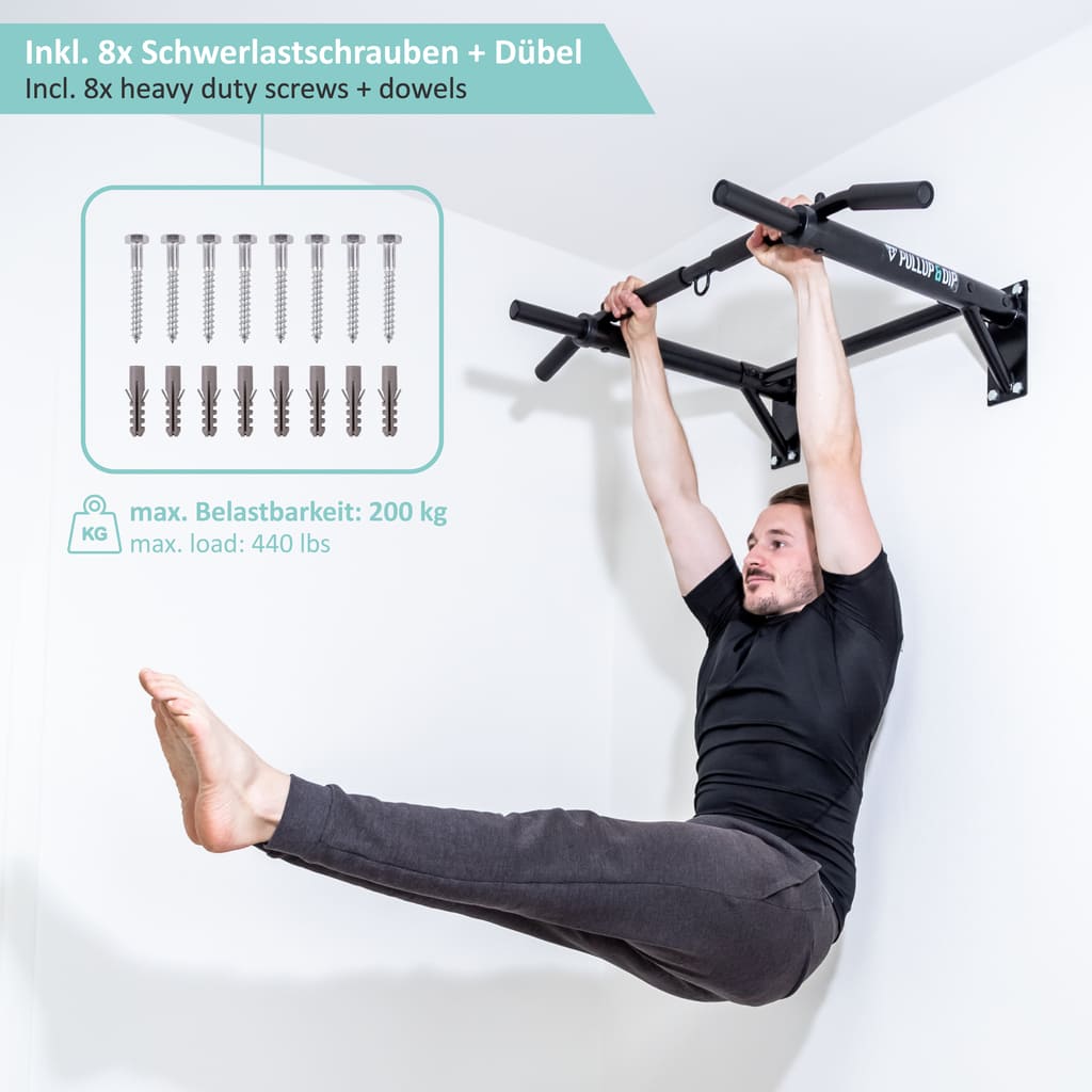 pullup-dip-klimmzugstange-wand-inkl-klimmzug-band image 8