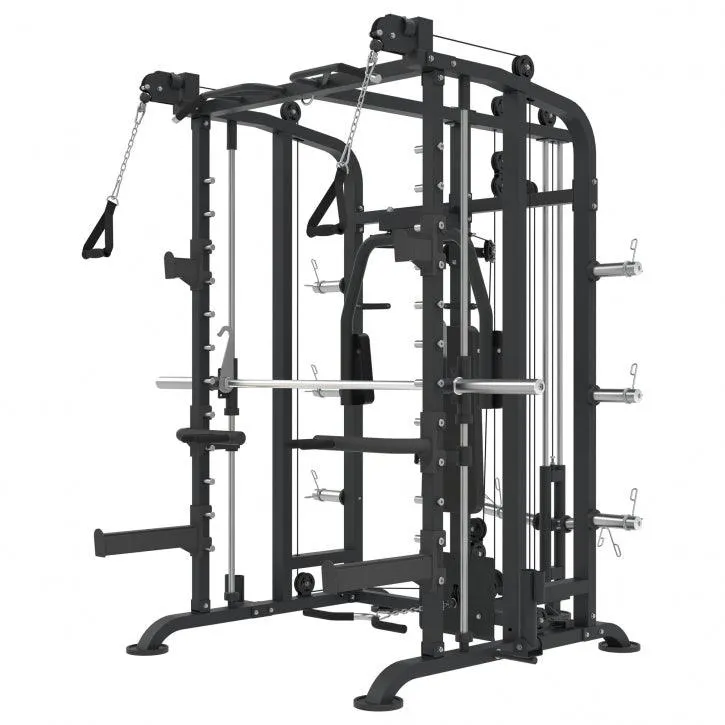gorilla-sports-smith-machine-inkl-klimmzugstange-kabelzug-und-butterfly-schwarz image 1