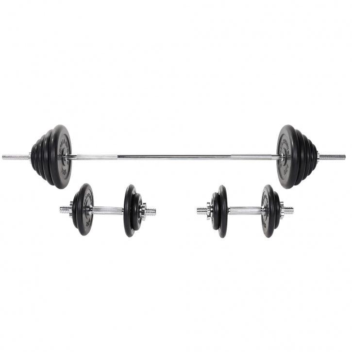 gorilla-sports-langhantel-set-gummi-100-kg-mit-sternverschl-ssen image 3