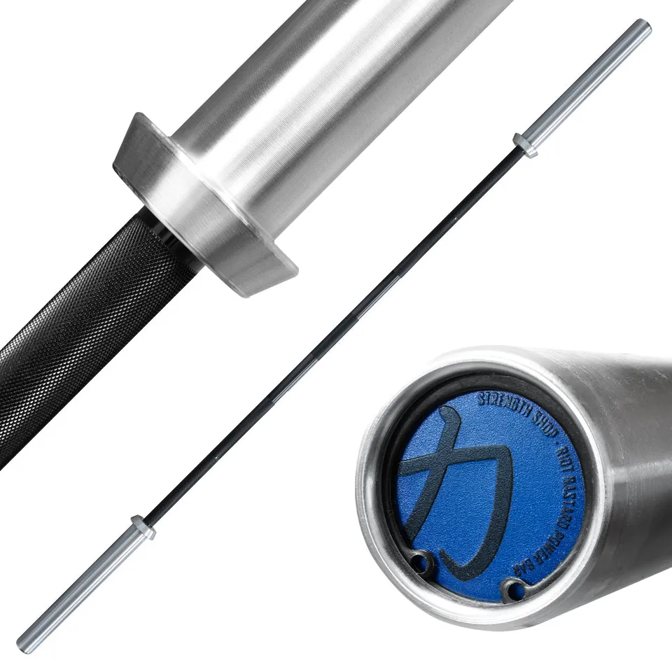 strength-shop-riot-power-bar-20-kg-black-chrome-29-mm-powerlifting-langhantel image 1