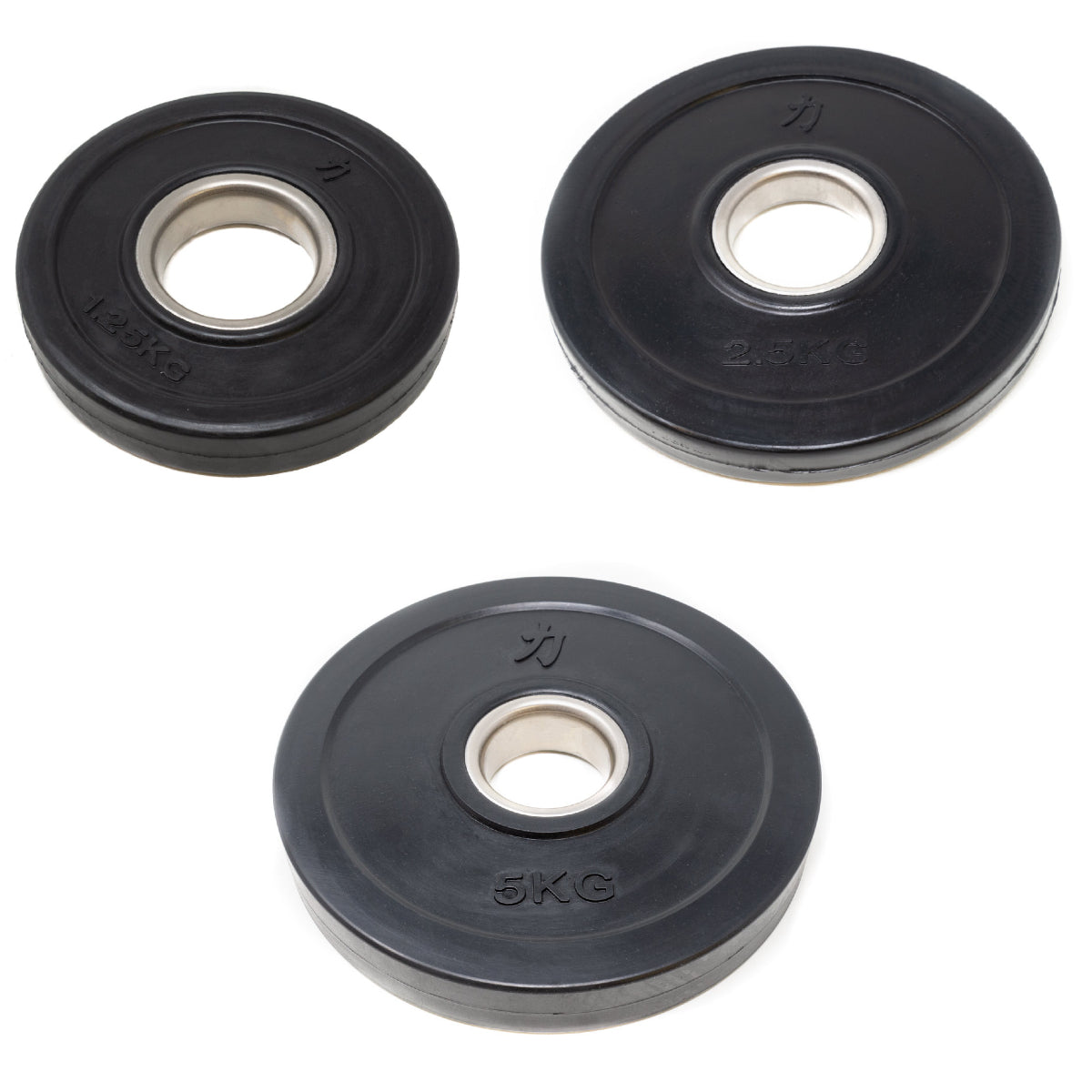 strength-shop-hantelscheiben-set-gummi-berzug-schwarz-2x5-kg-2x2-5-kg-2x1-25-kg image 1