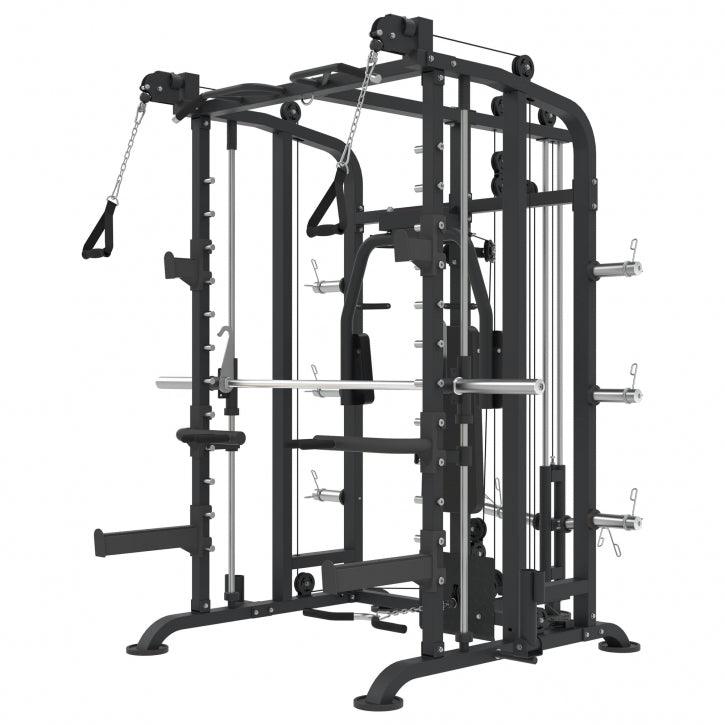 gorilla-sports-smith-machine-inkl-klimmzugstange-kabelzug-und-butterfly-schwarz image 1