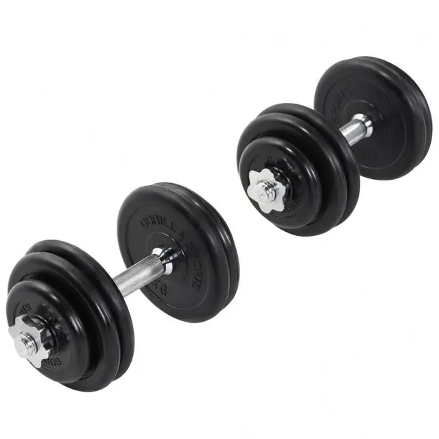 gorilla-sports-kurzhantel-set-gummi-20-kg-mit-sternverschl-ssen image 1