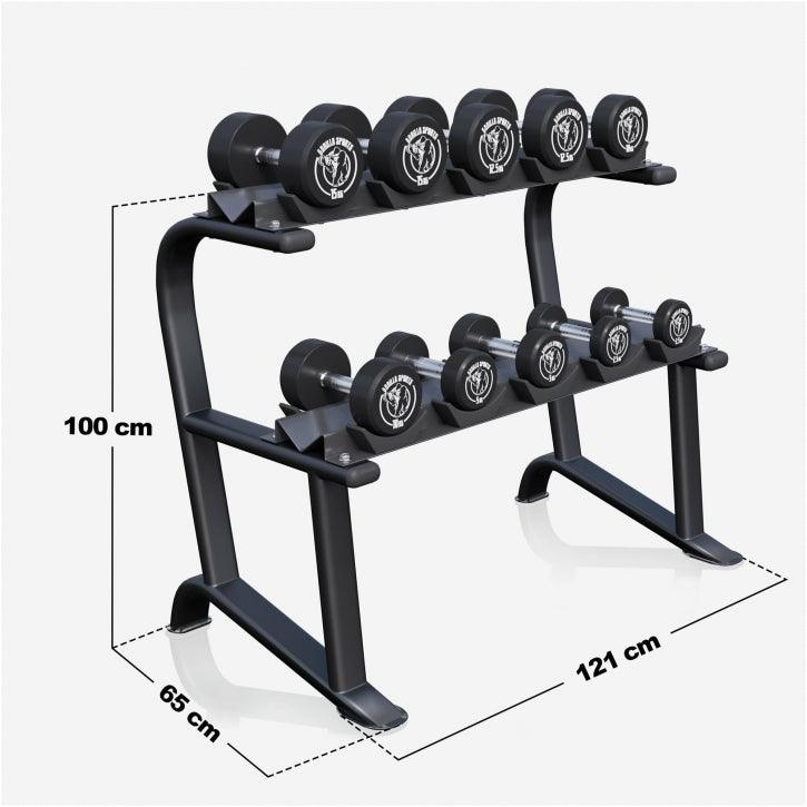 gorilla-sports-kurzhantel-set-gummi-90-kg-inkl-ablage-10-pl-tze image 4