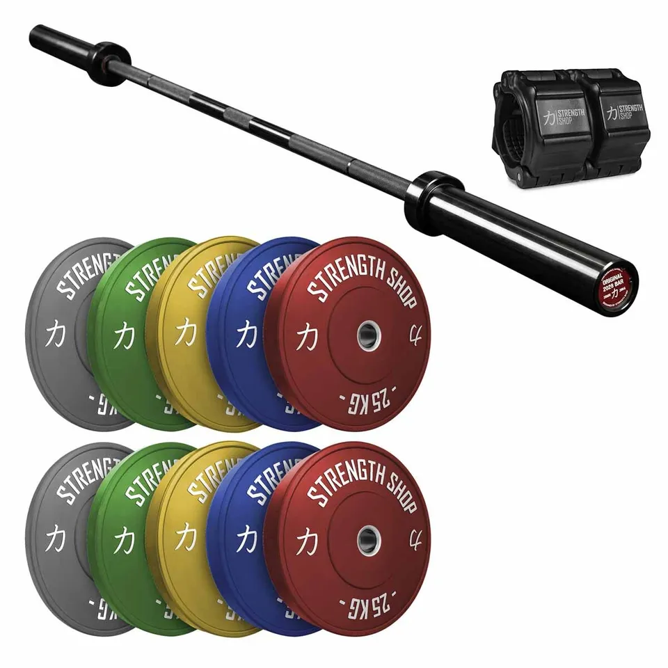strength-shop-dynamic-training-bundle-150-kg-bumper-set-2028-olympic-bar-20-kg image 1