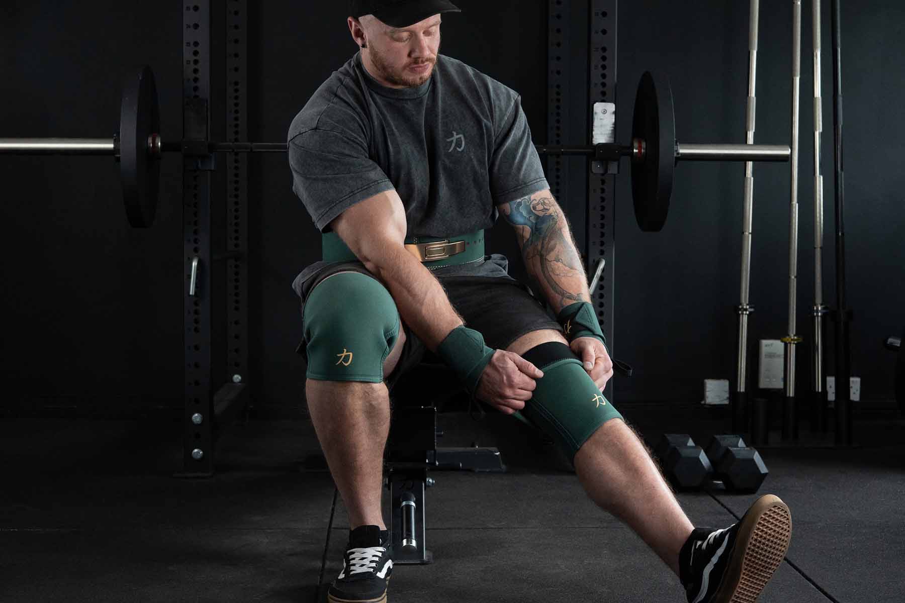 strength-shop-inferno-knee-sleeves-7mm-neopren-vintage-green-ipf-zertifiziert-pa image 3