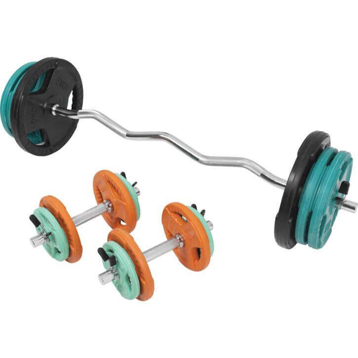 gorilla-sports-sz-curlset-gummi-gripper-70-kg-mit-verschl-ssen image 2