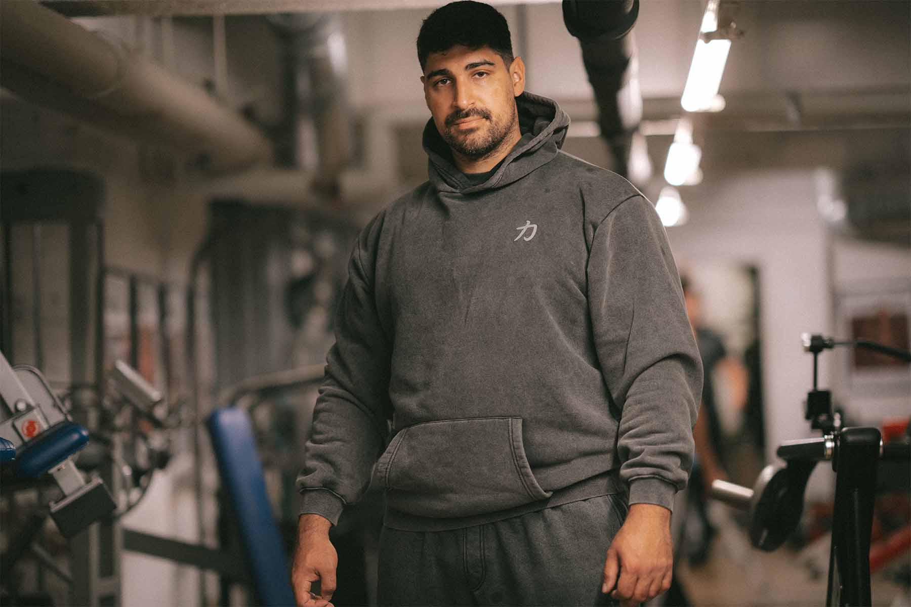 strength-shop-home-of-strength-hoodie-stone-washed-grey-oversized-gym-hoodie image 3