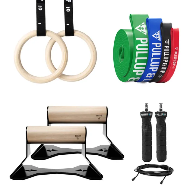 pullup-dip-calisthenics-starter-set-ringe-b-nder-parallettes image 1