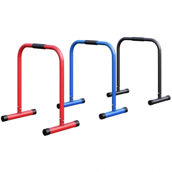 gorilla-sports-dip-barren-73-cm-gepolstert-parallettes-schwarz-rot-blau image 1
